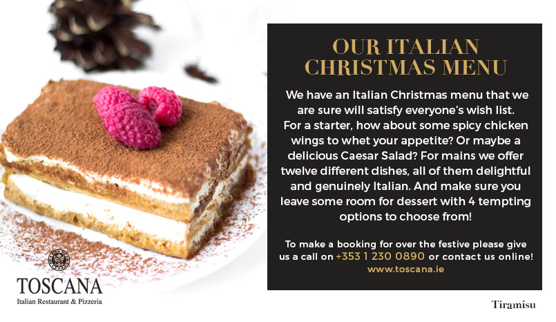 Italian Christmas Menu - Toscana Italian Restaurant