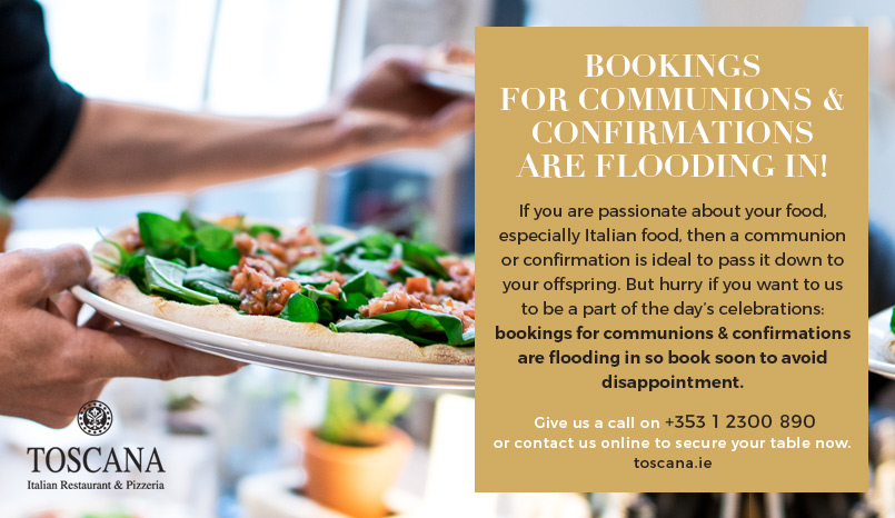 Italian Restaurant Booking for Communion or Confirmation